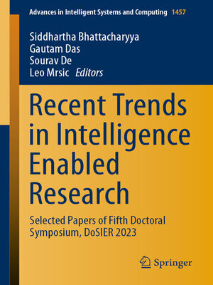 cover image of Recent Trends in Intelligence Enabled Research